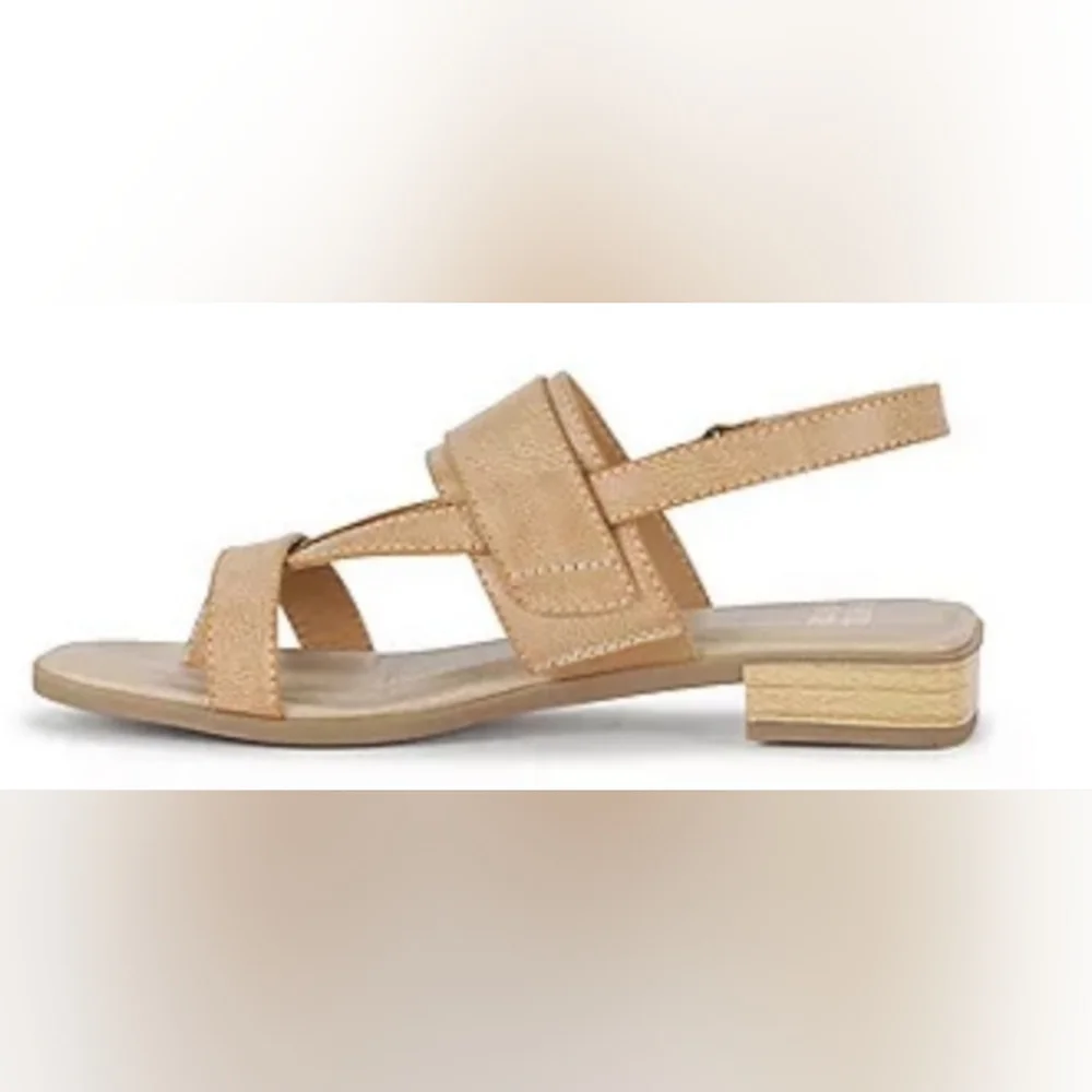 NWT Frye & Company Women's Adjustable Strap Cassia Sandals in Light Tan - Picture 3 of 12